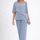 Cape Top and Trouser Two-Piece Set