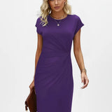 Knee-Length Gathered Waist Dress