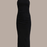 Sleeveless Ruched Midi Dress