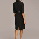 Belted Notched Lapel Blazer Dress