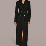Double Breasted Maxi Coat Dress