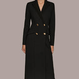 Double Breasted Maxi Coat Dress