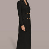 Double Breasted Maxi Coat Dress