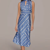 Polka Dot Tie Neck Dress