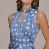 Polka Dot Tie Neck Dress