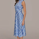 Polka Dot Tie Neck Dress