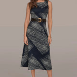 Sleeveless Printed A-Line Dress