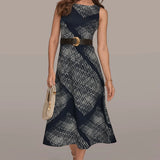 Sleeveless Printed A-Line Dress