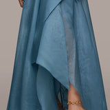 Strapless Ruffled A-Line Gown