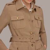 Belted Military Blazer