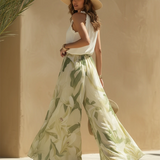 Ruffled Top And Lily Print Pants Set