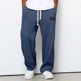 Textured Drawstring Straight Pants