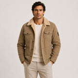 Men's Contrast Collar Utility Jacket