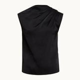 Sleeveless Draped Mockneck Top