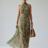 Floral Halter Midi Dress