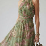 Floral Halter Midi Dress