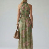 Floral Halter Midi Dress