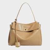 Minimalist Turn-Lock Flap Handbag