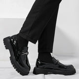 Metal-Buckle Lug Sole Loafers