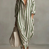 Striped Long Shirt Dress