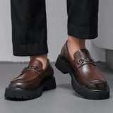 Metal-Buckle Lug Sole Loafers