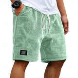 Relaxed Waffle Knit Drawstring Shorts