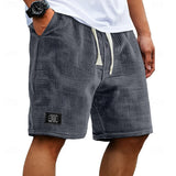 Relaxed Waffle Knit Drawstring Shorts