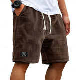 Relaxed Waffle Knit Drawstring Shorts