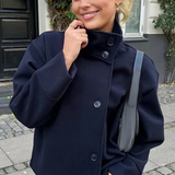Stand Collar Single-Breasted Jacket
