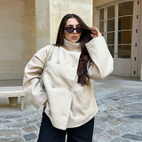 Stand Collar Double-Breasted Jacket