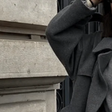 Belted Double-Breasted Long Overcoat