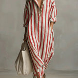 Striped Oversized Shirt Maxi Dress