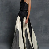 One-Shoulder Pleated Maxi Dress