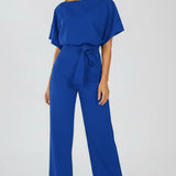 Jumpsuit with Belt and Wide Legs