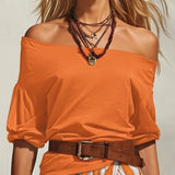 Women's Off-Shoulder Belted Top