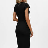Knee-Length Gathered Waist Dress