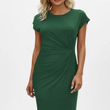 Knee-Length Gathered Waist Dress