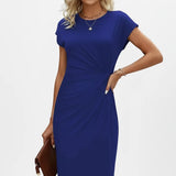 Knee-Length Gathered Waist Dress