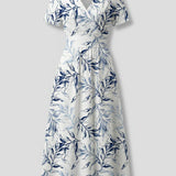 Floral Print V-Neck Midi Dress
