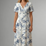 Floral Print V-Neck Midi Dress