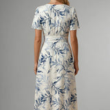 Floral Print V-Neck Midi Dress