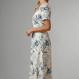 Floral Print V-Neck Midi Dress