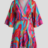 Batwing Tie-Waist Mini Dress