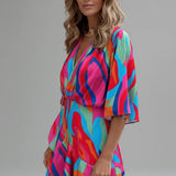 Batwing Tie-Waist Mini Dress