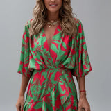 Batwing Tie-Waist Mini Dress