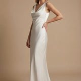 Women's Satin Cowl Neck Maxi Dress