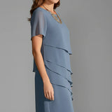 Short Sleeve Layered Front Dress