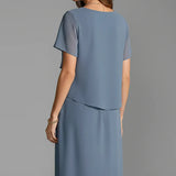 Short Sleeve Layered Front Dress