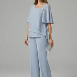 Layered Top and Straight Trouser Set