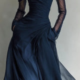 Off-Shoulder Chiffon Maxi
